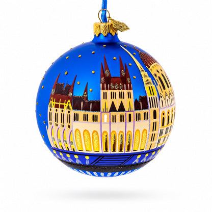 Budapest Parliament, Hungary Glass Ball Christmas Ornament 4 Inches