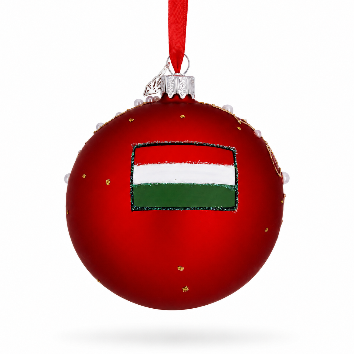 The Szechenyi Chain Bridge, Budapest, Hungary Glass Ball Christmas Ornament 4 Inches