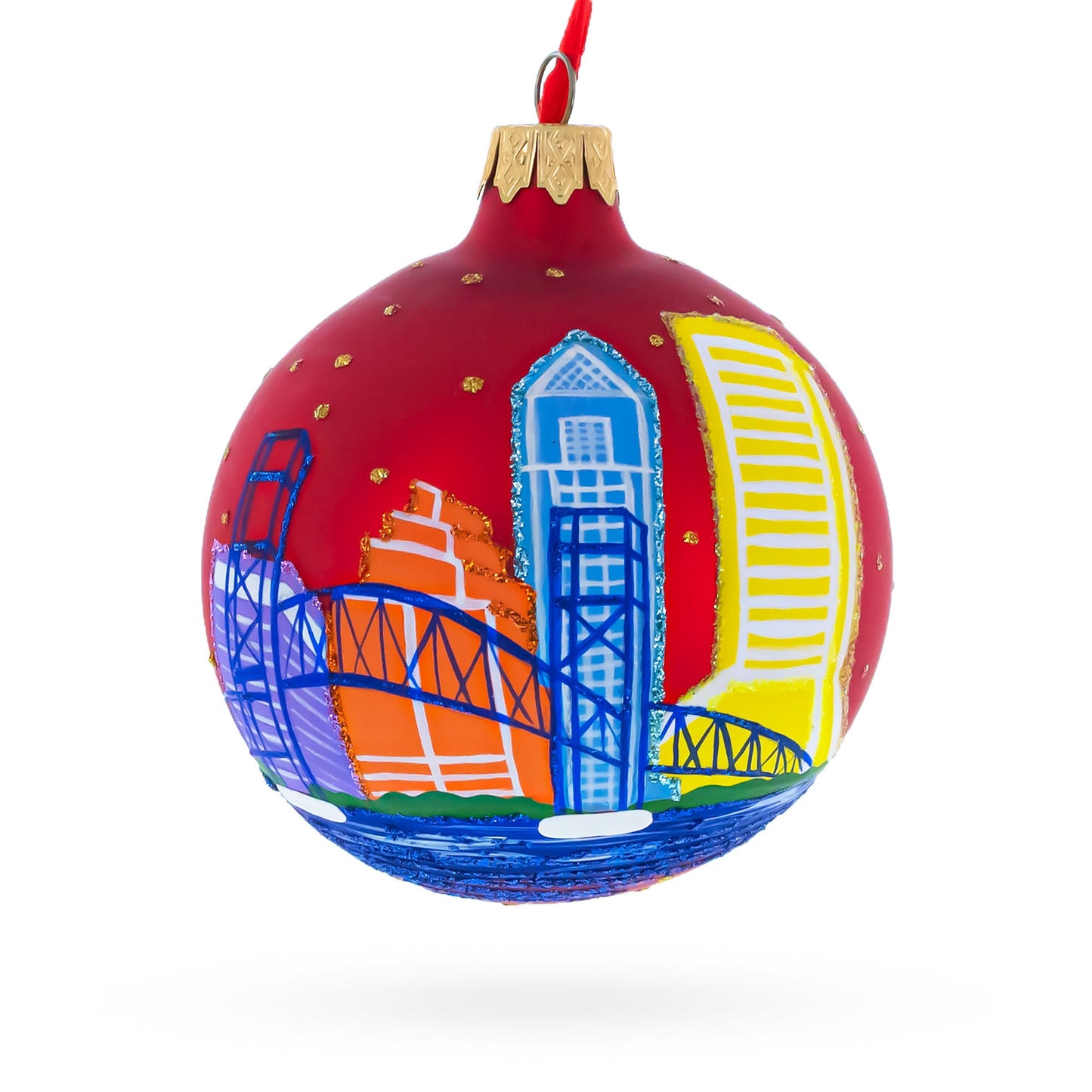Jacksonville, Florida Glass Christmas Ornament 3.25 Inches