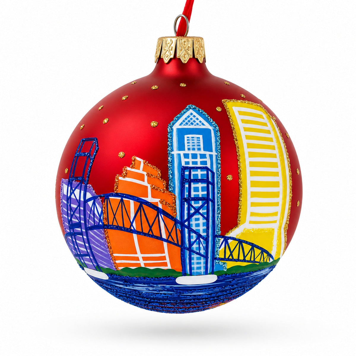 Jacksonville, Florida Glass Christmas Ornament 3.25 Inches