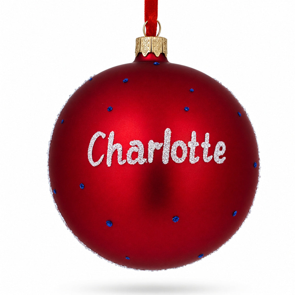 Charlotte, North Carolina Glass Ball Christmas Ornament 4 Inches