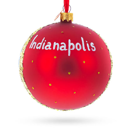 Indianapolis, Indiana Glass Ball Christmas Ornament 4 Inches