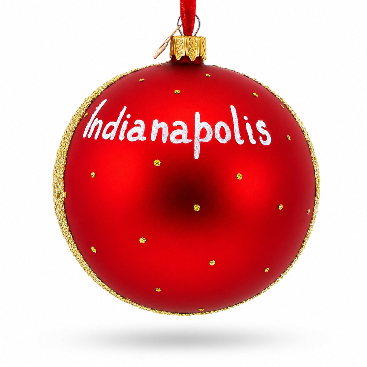 Indianapolis, Indiana Glass Ball Christmas Ornament 4 Inches