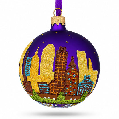 Baltimore, Maryland, USA Glass Christmas Ornament 3.25 Inches