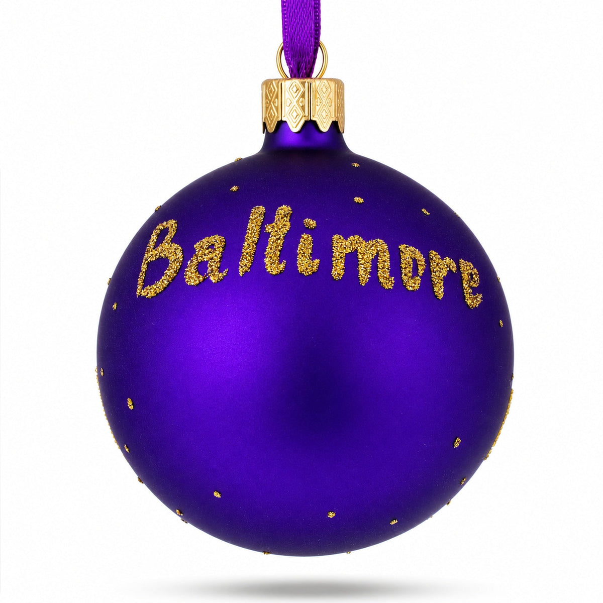 Baltimore, Maryland, USA Glass Christmas Ornament 3.25 Inches