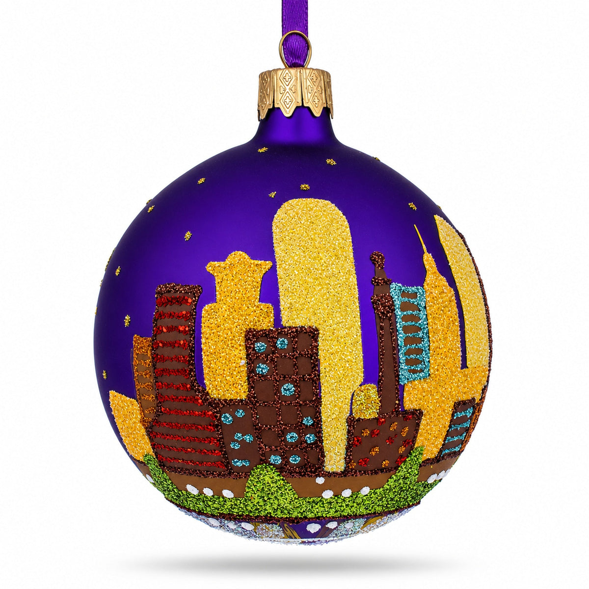 Baltimore, Maryland, USA Glass Christmas Ornament 3.25 Inches