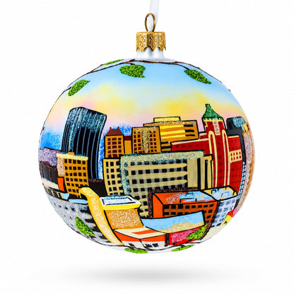 El Paso, Texas, USA Glass Ball Christmas Ornament 4 Inches