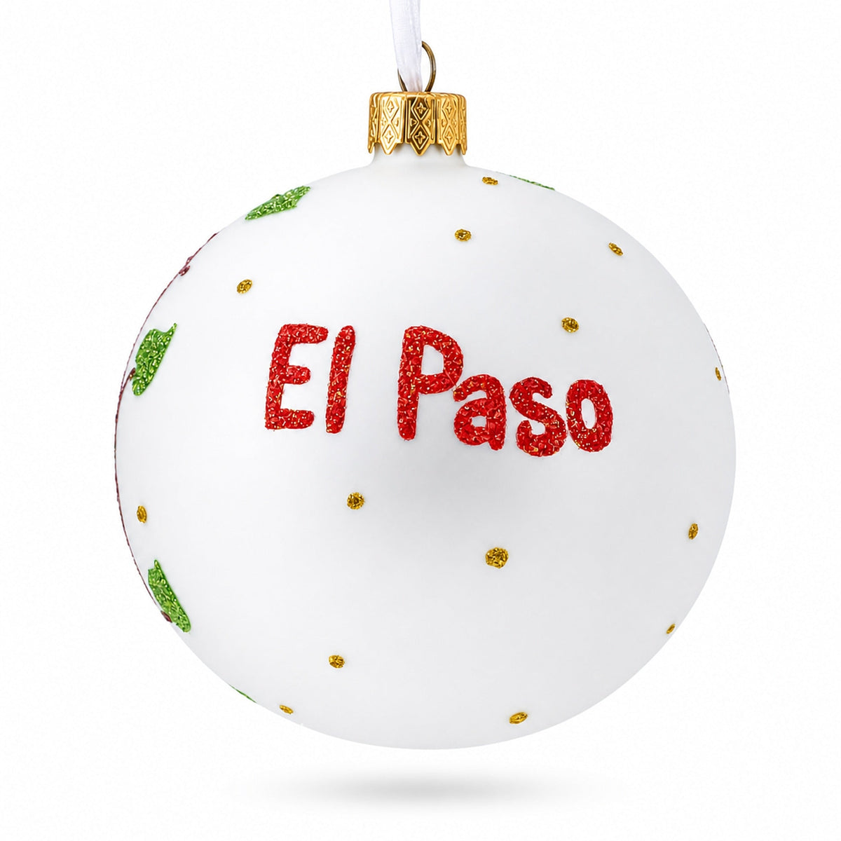 El Paso, Texas, USA Glass Ball Christmas Ornament 4 Inches
