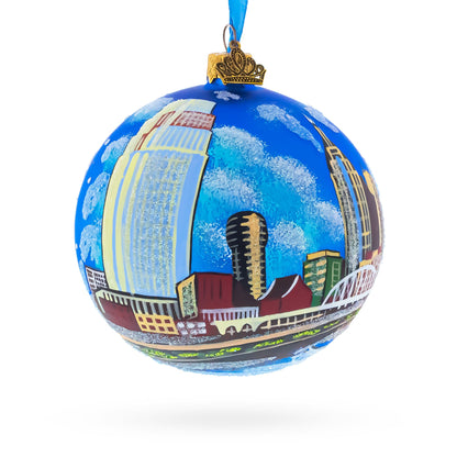Nashville, Tennessee, USA Glass Ball Christmas Ornament 4 Inches