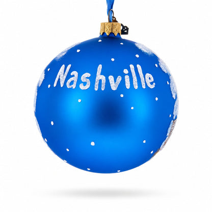 Nashville, Tennessee Glass Ball Christmas Ornament 4 Inches