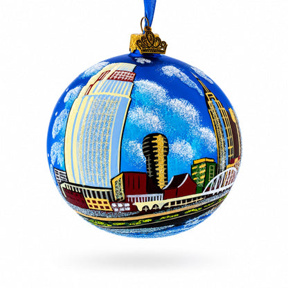 Nashville, Tennessee Glass Ball Christmas Ornament 4 Inches