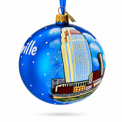 Nashville, Tennessee Glass Ball Christmas Ornament 4 Inches