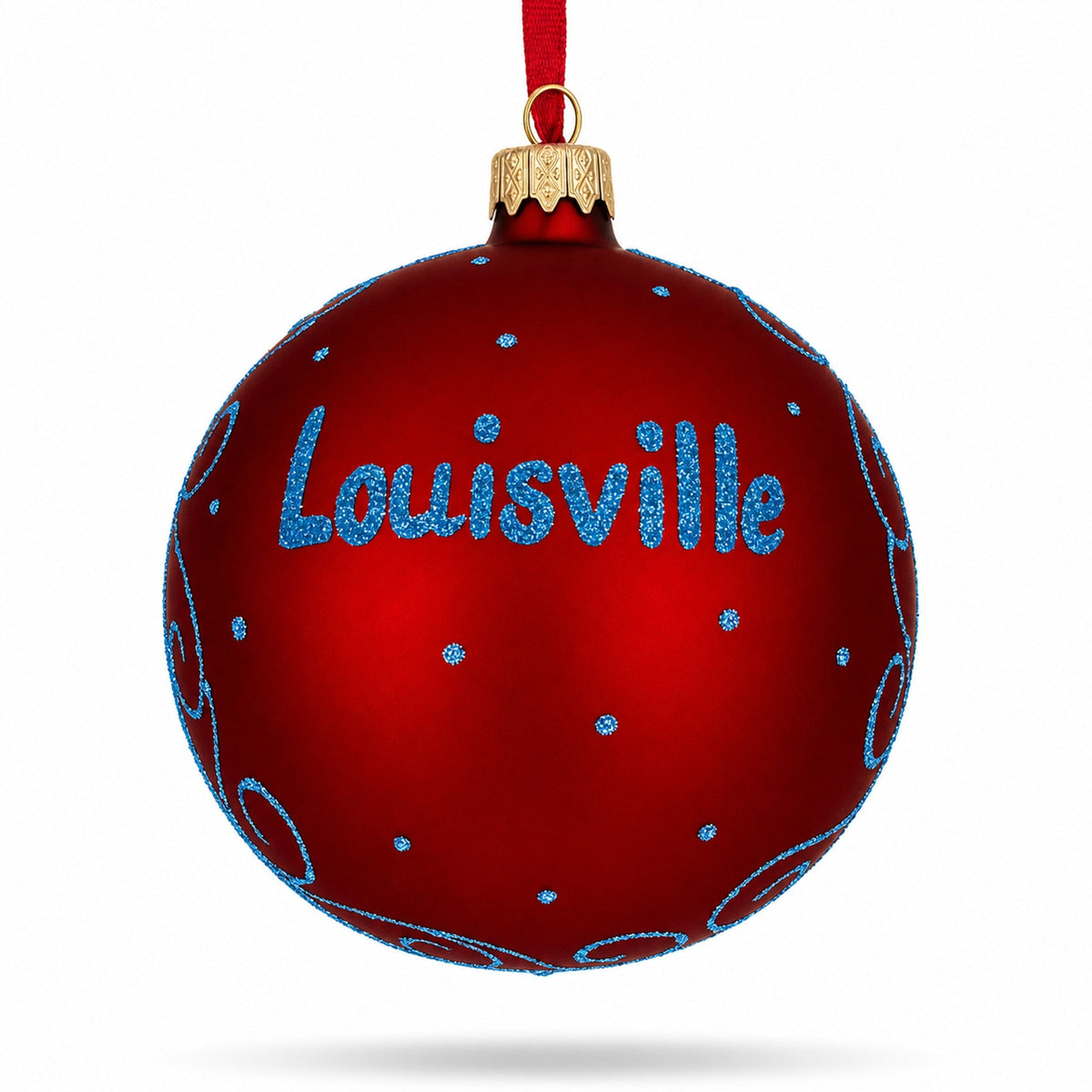 Louisville, Kentucky Glass Ball Christmas Ornament 4 Inches