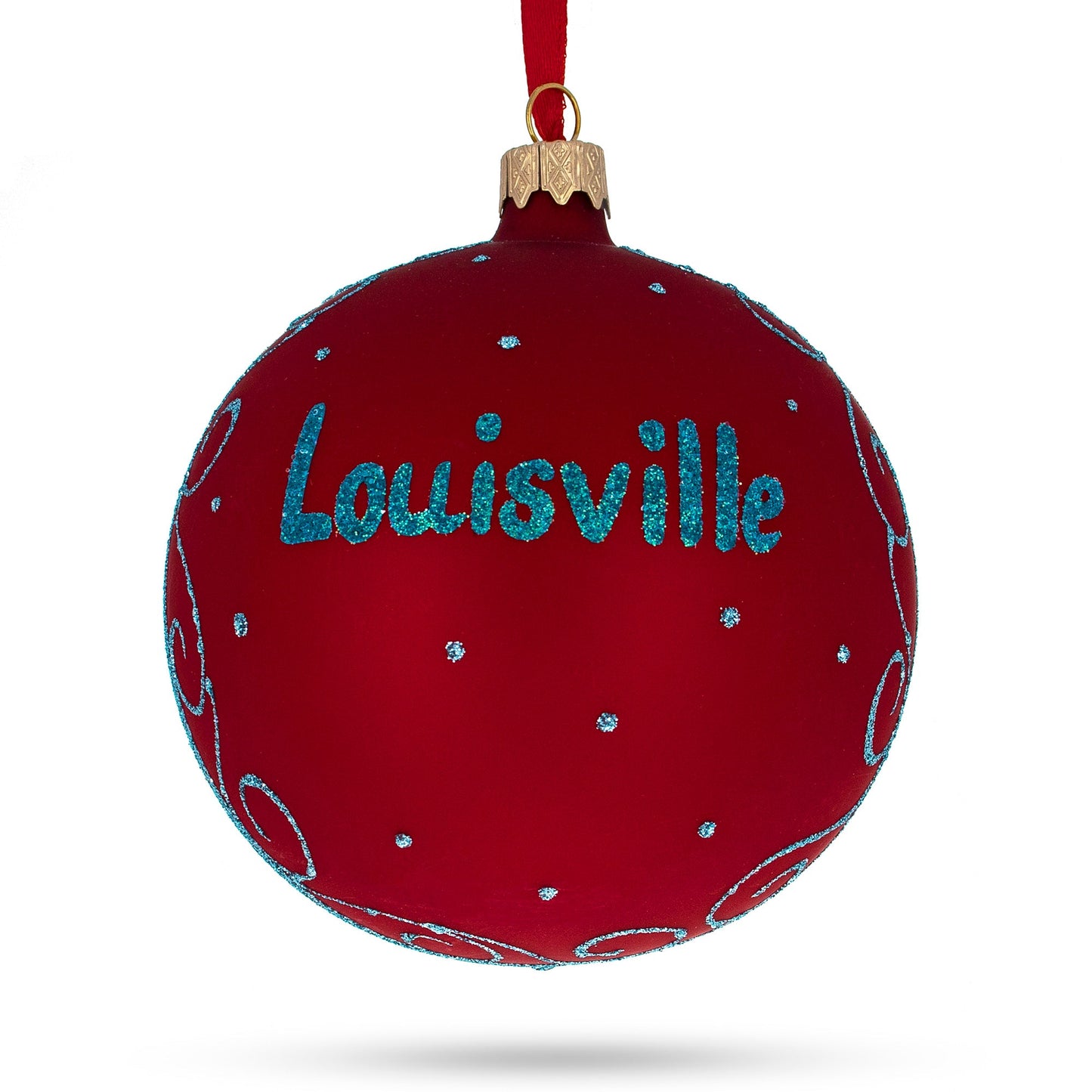 Louisville, Kentucky Glass Ball Christmas Ornament 4 Inches