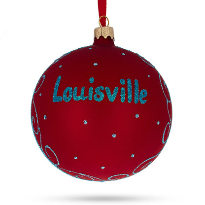 Louisville, Kentucky Glass Ball Christmas Ornament 4 Inches