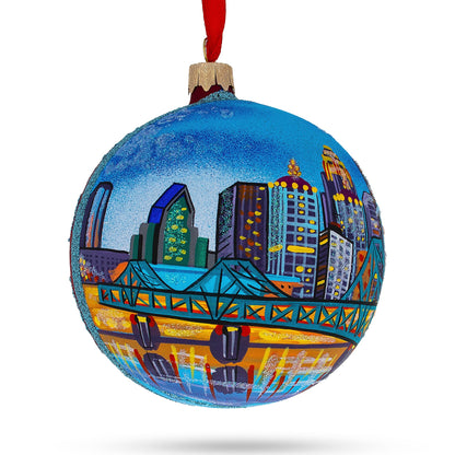 Louisville, Kentucky Glass Ball Christmas Ornament 4 Inches