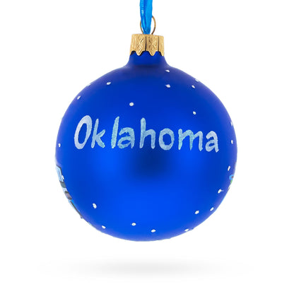 Oklahoma City, Oklahoma, USA Glass Christmas Ornament 3.25 Inches