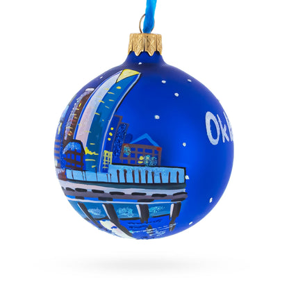 Oklahoma City, Oklahoma Glass Christmas Ornament 3.25 Inches