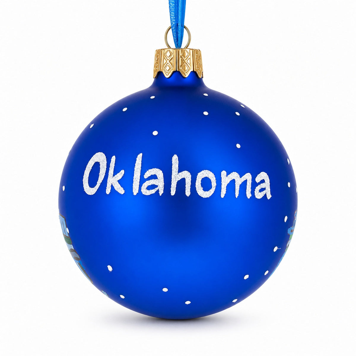 Oklahoma City, Oklahoma Glass Christmas Ornament 3.25 Inches
