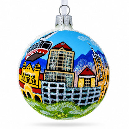Albuquerque, New Mexico Glass Christmas Ornament 3.25 Inches