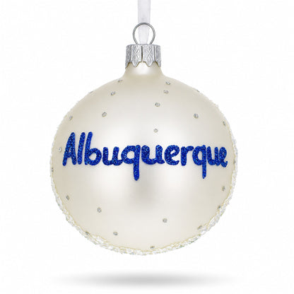 Albuquerque, New Mexico Glass Christmas Ornament 3.25 Inches
