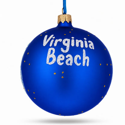 Virginia Beach, Virginia Glass Ball Christmas Ornament 4 Inches