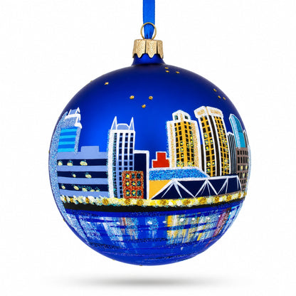 Virginia Beach, Virginia Glass Ball Christmas Ornament 4 Inches
