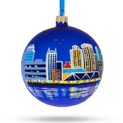 Virginia Beach, Virginia Glass Ball Christmas Ornament 4 Inches