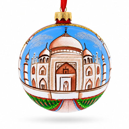 Taj Mahal, India Glass Ball Christmas Ornament 4 Inches