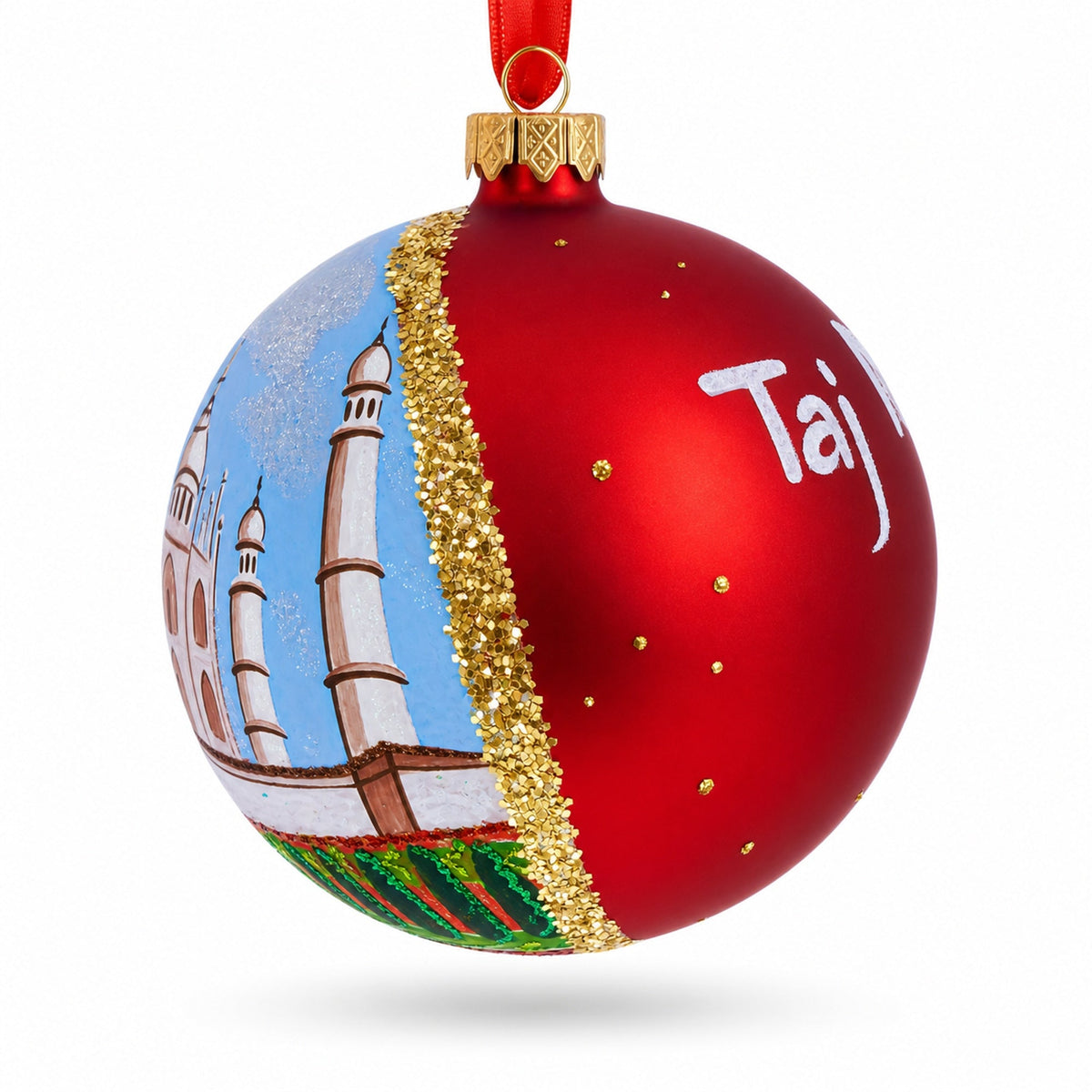 Taj Mahal, India Glass Ball Christmas Ornament 4 Inches