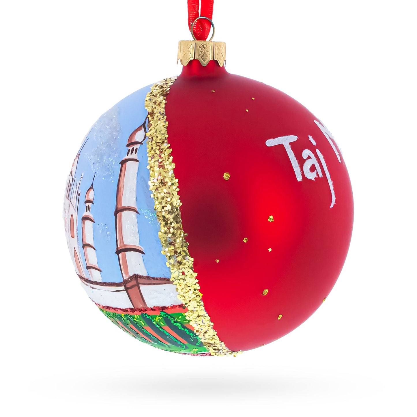 Taj Mahal, India Glass Ball Christmas Ornament 4 Inches