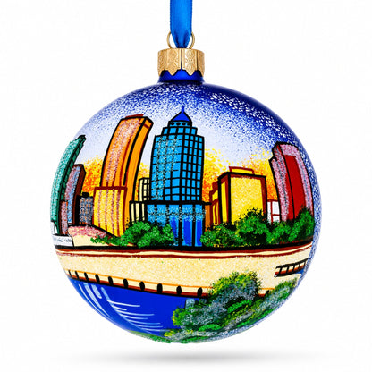 Tampa, Florida, USA Glass Ball Christmas Ornament 4 Inches