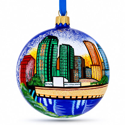 Tampa, Florida, USA Glass Ball Christmas Ornament 4 Inches