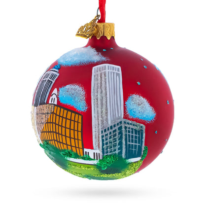 Tulsa, Oklahoma, USA Glass Christmas Ornament 3.25 Inches