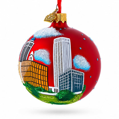 Tulsa, Oklahoma, USA Glass Christmas Ornament 3.25 Inches