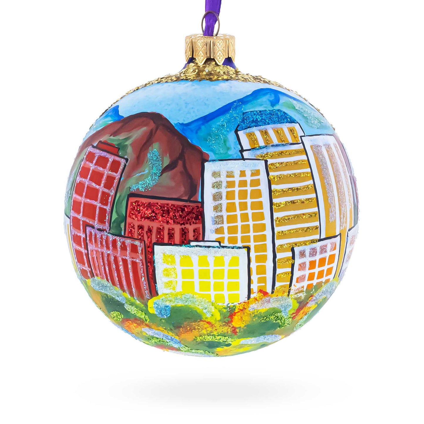 Colorado Springs, Colorado, USA Glass Ball Christmas Ornament 4 Inches