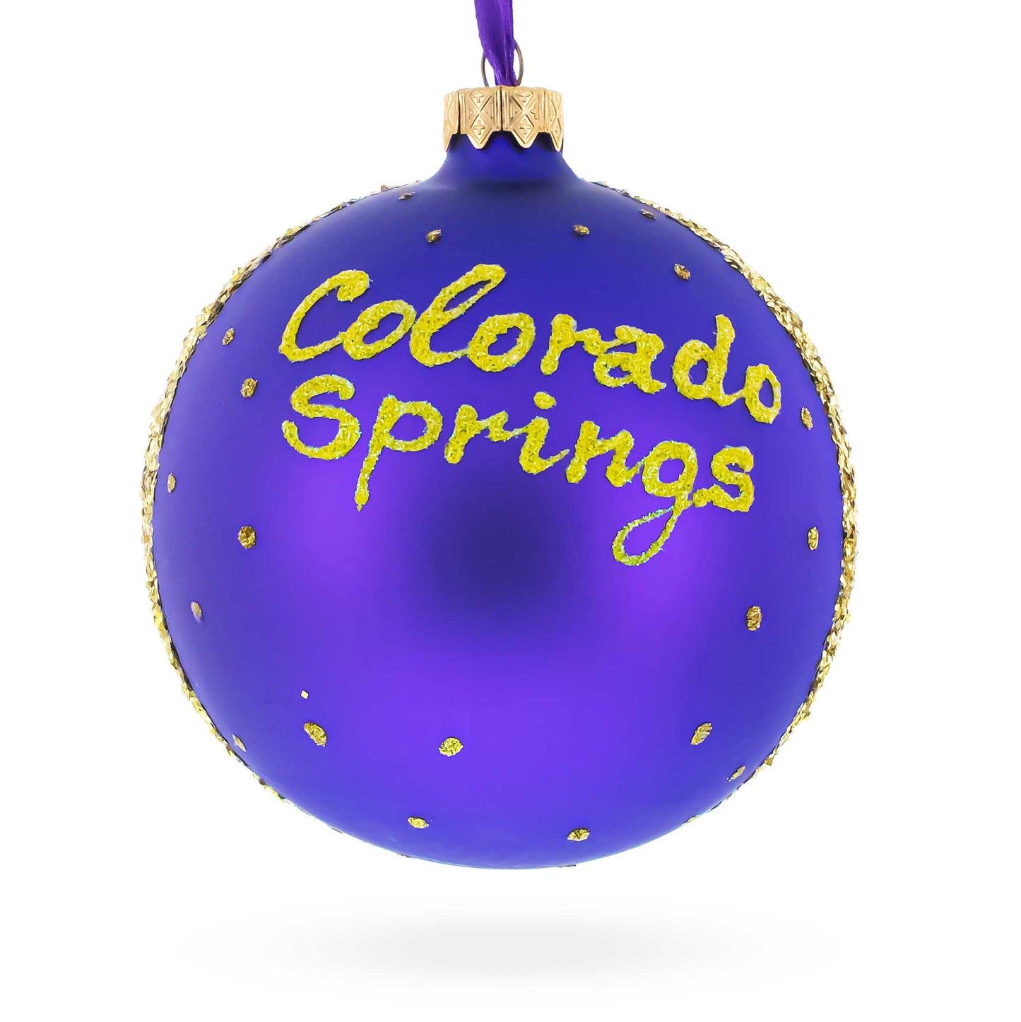 Colorado Springs, Colorado, USA Glass Ball Christmas Ornament 4 Inches