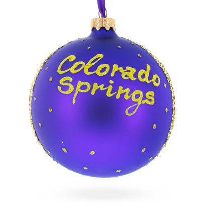 Colorado Springs, Colorado, USA Glass Ball Christmas Ornament 4 Inches