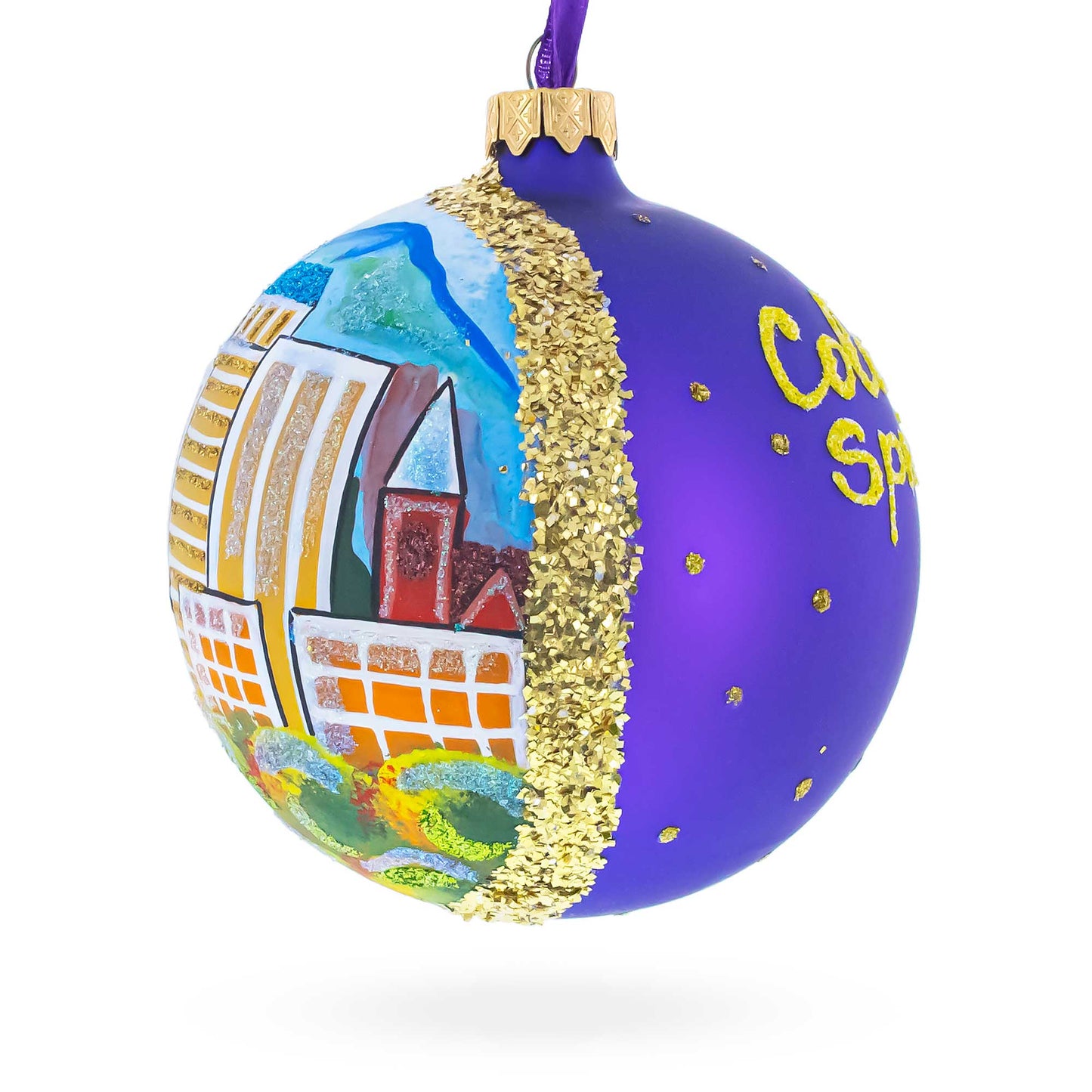 Colorado Springs, Colorado, USA Glass Ball Christmas Ornament 4 Inches