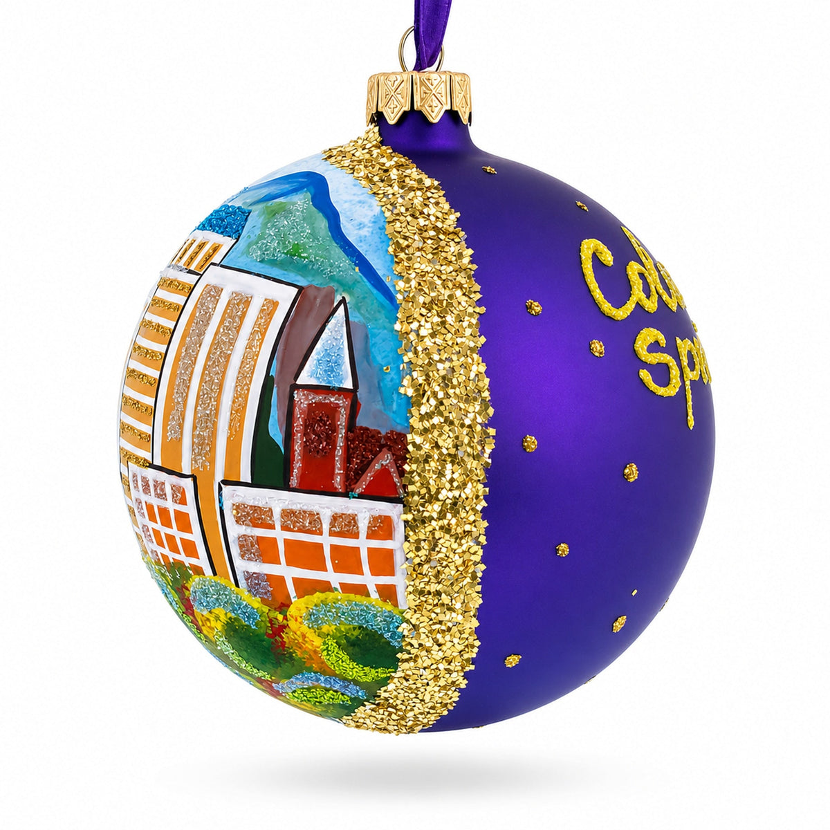 Colorado Springs, Colorado Glass Ball Christmas Ornament 4 Inches