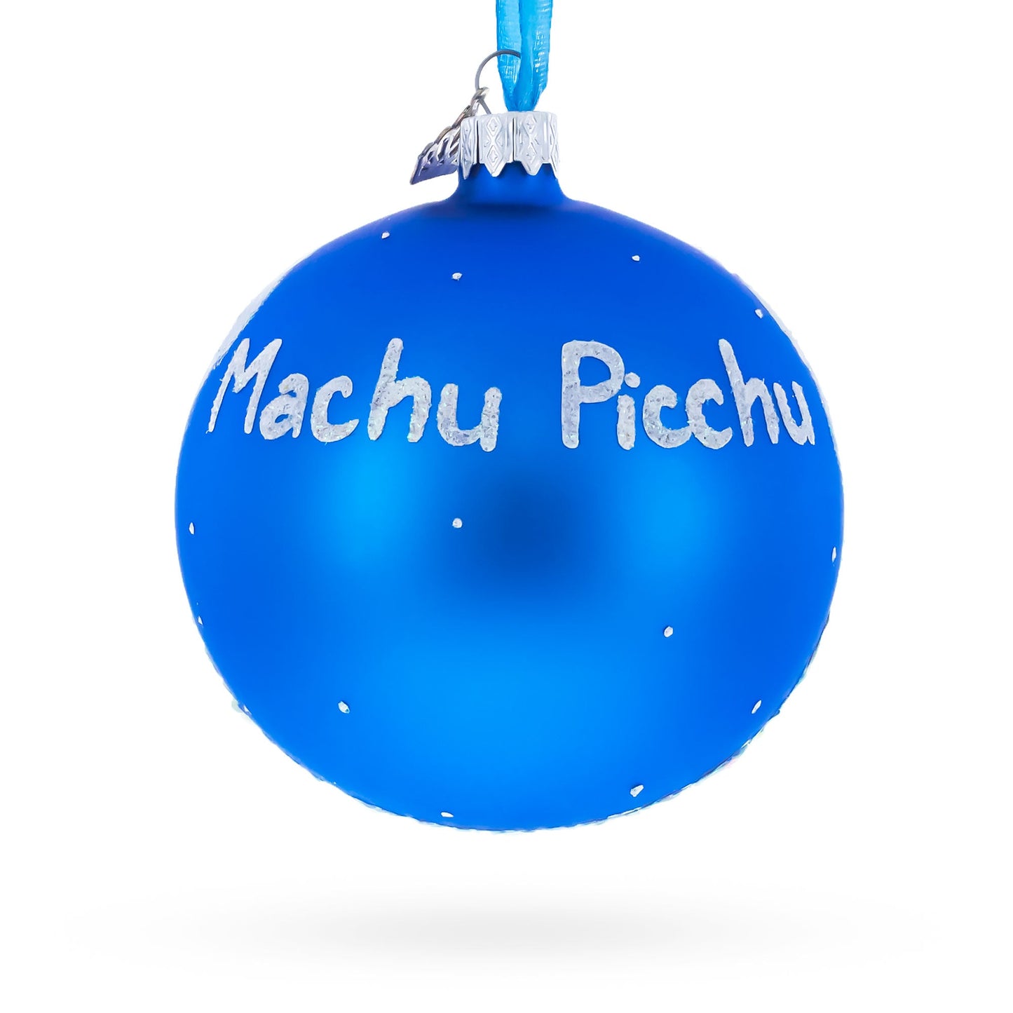 Machu Picchu, Peru Glass Christmas Ball Ornament 4 Inches