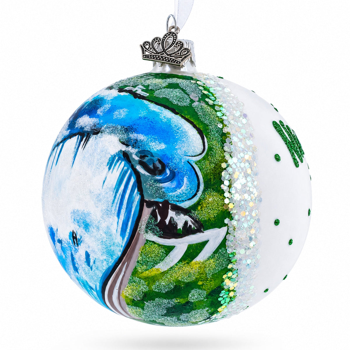 Niagara Falls / Canada Glass Ball Christmas Ornament 4 Inches