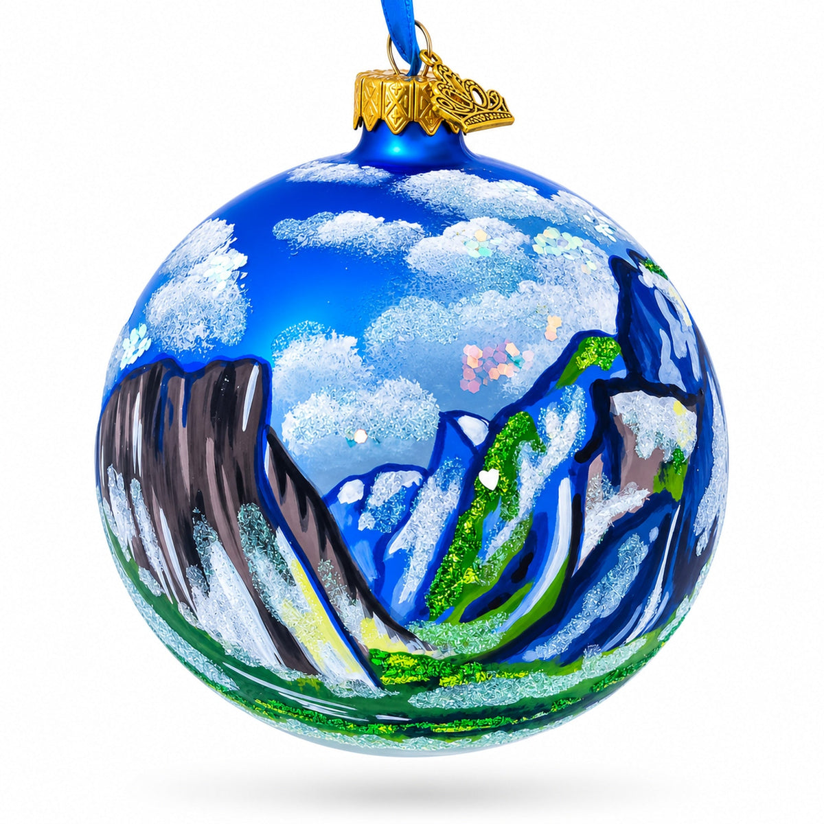 Yosemite National Park, Sierra Nevada California Glass Ball Christmas Ornament 4 Inches