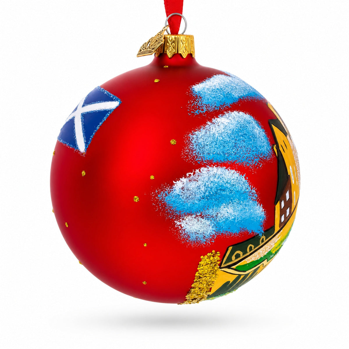 Edinburgh Castle, Scotland, UK Glass Ball Christmas Ornament 4 Inches