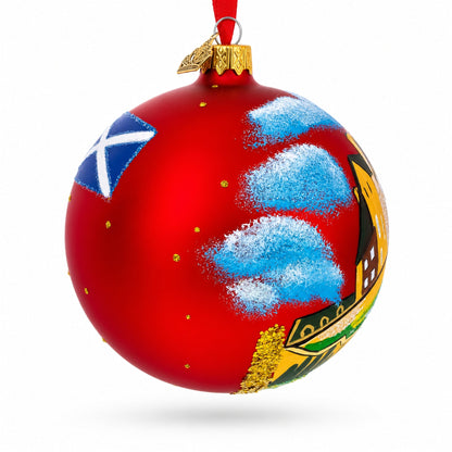 Edinburgh Castle, Scotland, UK Glass Ball Christmas Ornament 4 Inches