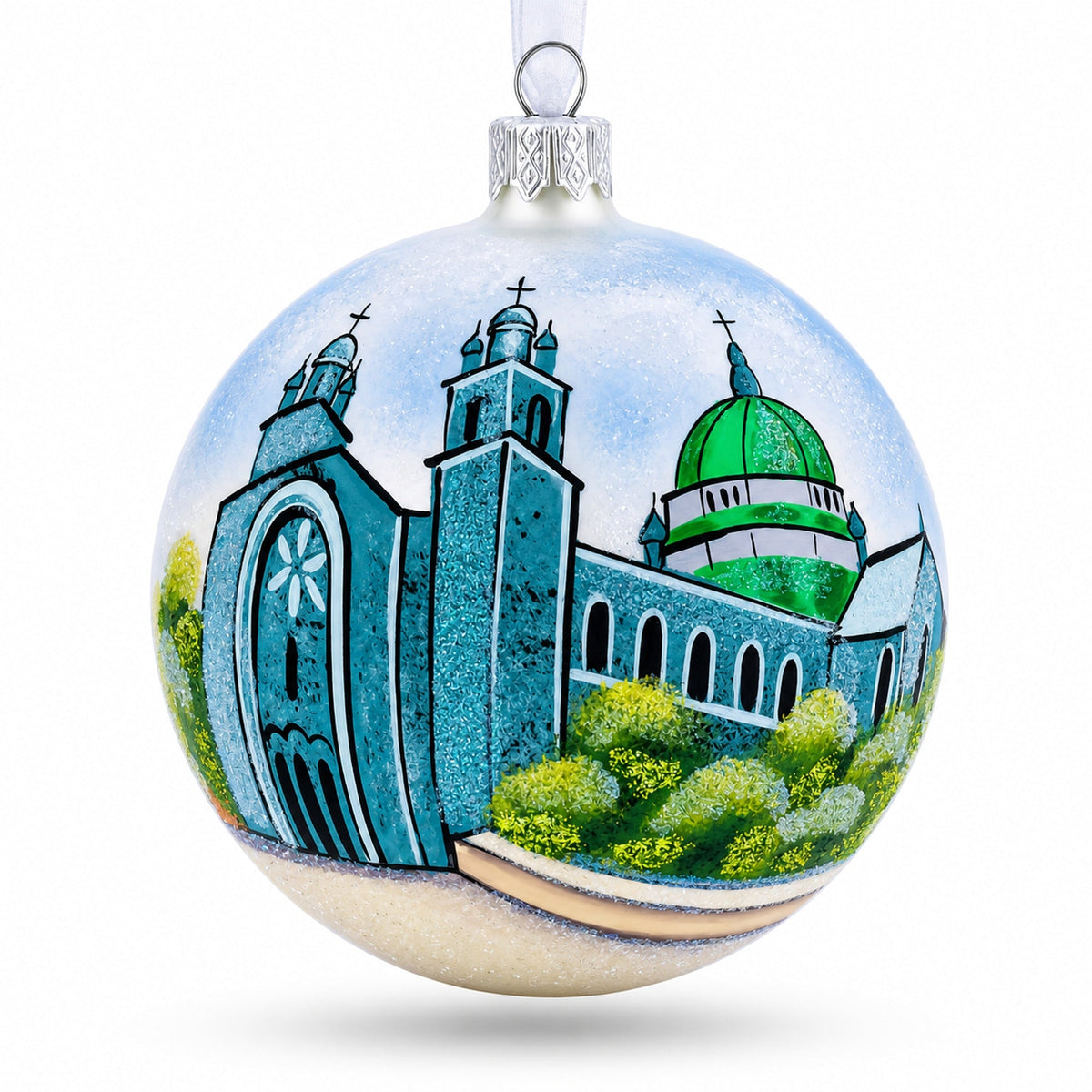 Galway Cathedral, Ireland Glass Ball Christmas Ornament 4 Inches