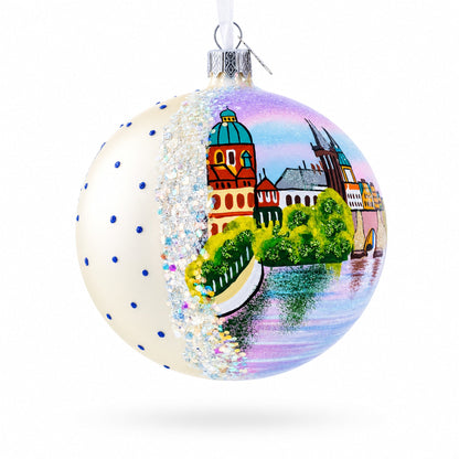 Karluv Most, Prague, Czech Republic Glass Ball Christmas Ornament 4 Inches