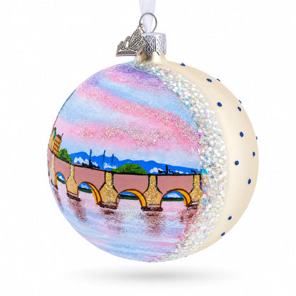 Karluv Most, Prague, Czech Republic Glass Ball Christmas Ornament 4 Inches