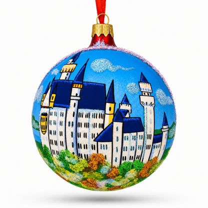 Neuschwanstein Castle, Fussen, Germany Glass Ball Christmas Ornament 4 Inches