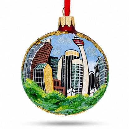 Calgary Tower, Calgary, Canada Glass Ball Christmas Ornament 3.25 Inches
